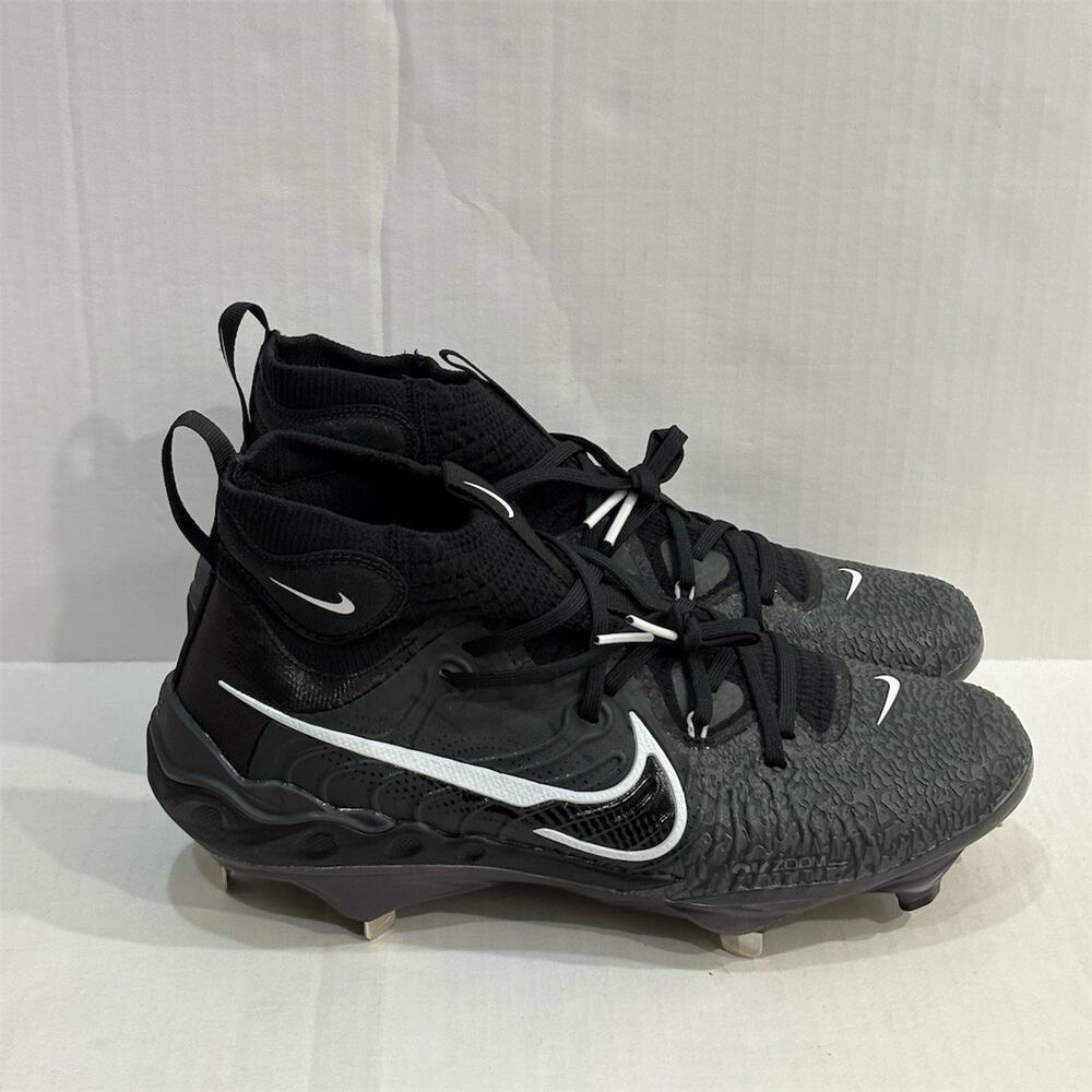 Nike Alpha Huarache NXT Mid Metal Baseball Cleats Men's Black/White 10.5